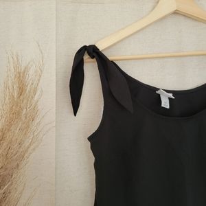 Black tank top with tie straps